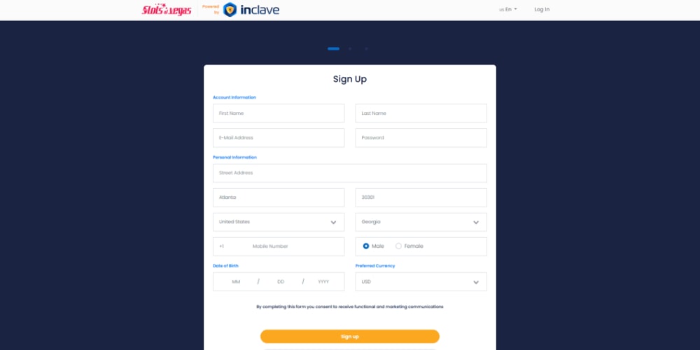 Slots of Vegas Registration