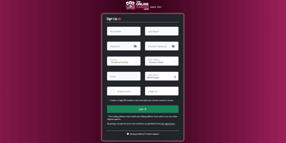 The Online Casino Registration